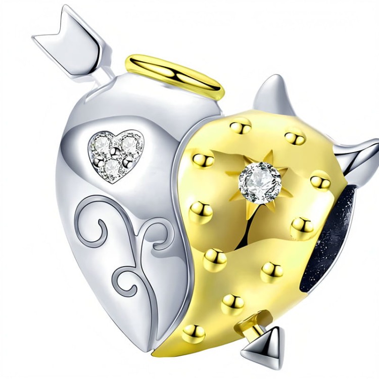 CHARMS SERCE ANIOŁEK DIABEŁEK