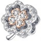 Charms Koniczynka ozdobiony białymi cyrkoniami i centralnym detalem w kolorze rose gold. Elegancka zawieszka Amélioré z motywem czterolistnej koniczyny, symbolizującej szczęście i pomyślność, pasująca do bransoletek modułowych Pandora i Apart.