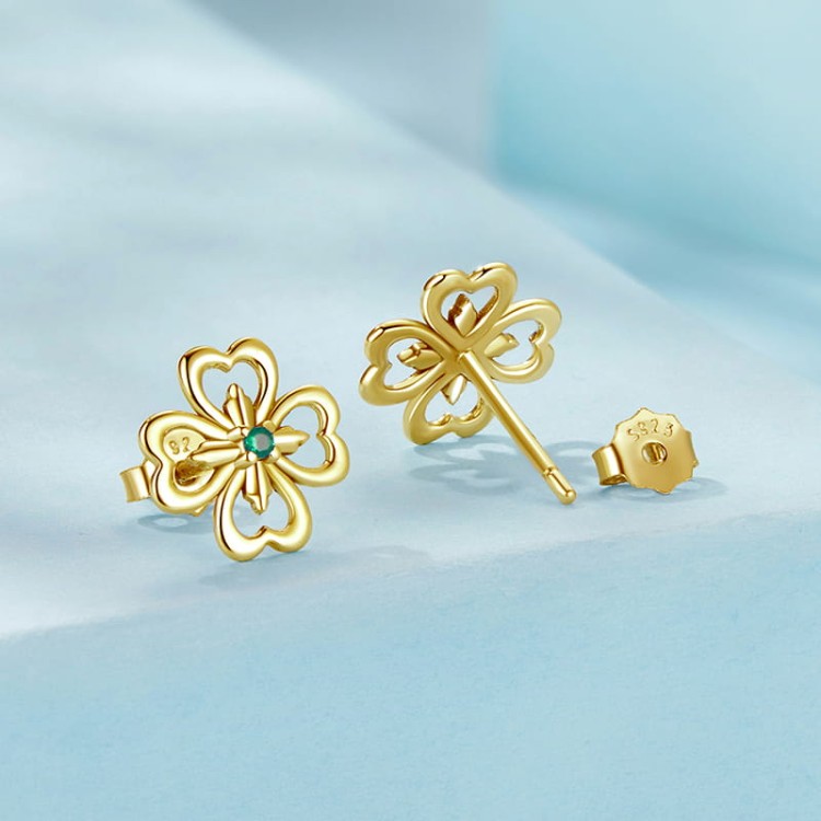 kolczyki-srebrne-kolczyki-koniczynka-pozlacane-srebro 925 (2).jpg